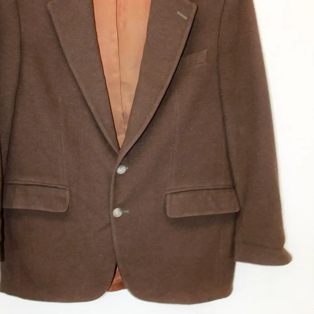 Christian Aujard Vtg Wool Blend Blazer Jacket Pocket Lining Classic Size 42R